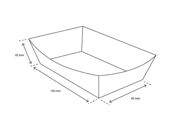 Vassoi di patatine fritte A14 kraft/Bianco (400 pz) [TK-9987894]
