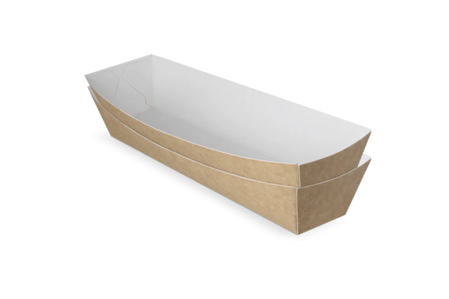 vassoio per snack A16 kraft/Bianco (400 pz) [TK-9987895]