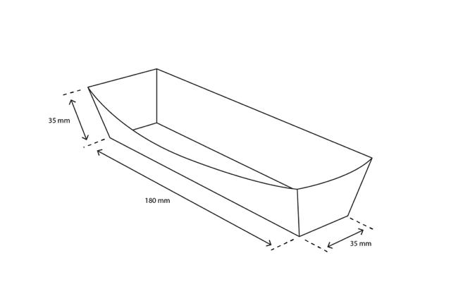 vassoio per snack A16 kraft/Bianco (400 pz) [TK-9987895]