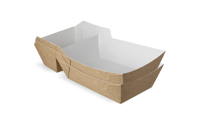 Vassoi di patatine fritte A22 (A9+1) kraft/Bianco (400 pz) [TK-9987897]