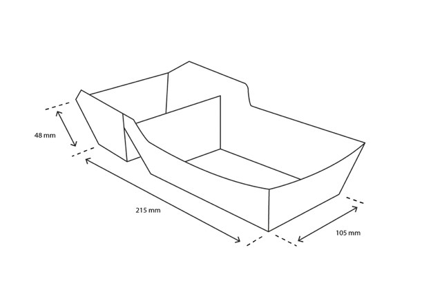 Vassoi di patatine fritte A22 (A9+1) kraft/Bianco (400 pz) [TK-9987897]