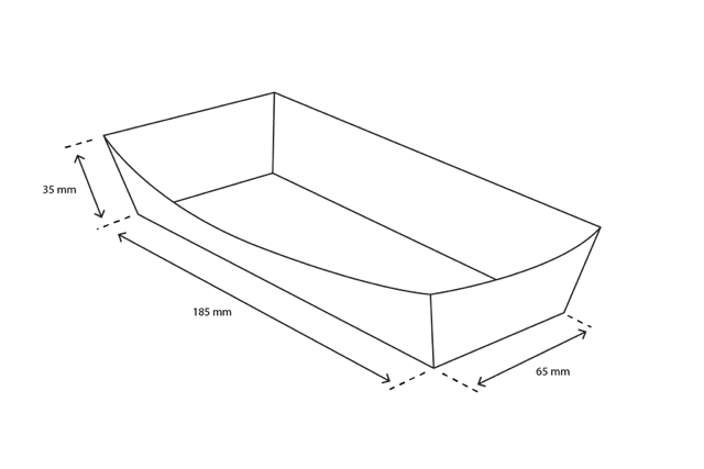 vassoio per snack A18 kraft/Bianco (400 pz) [TK-9987960]