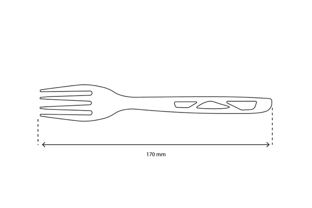 Forchetta riutilizzabile Nero 17 cm CPLA (1.000 pz) [TK-9988004]