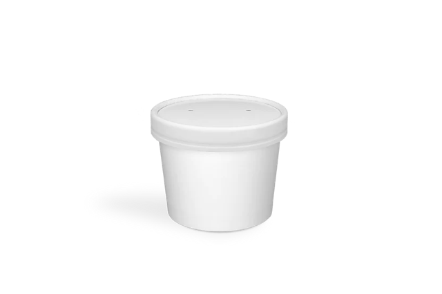 tazza da zuppa in cartone 240ml Ø9 cm 8oz Bianco (500 pz) [TK-9988008]