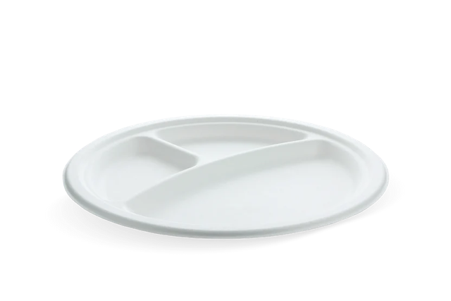 piastra canna da zucchero Ø26cm 3-compartment (500 pz) [TK-9988105]