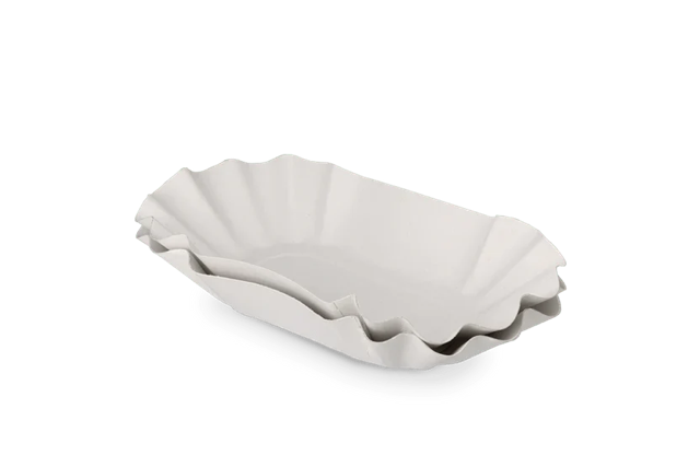 Ciotola di cartone smerlata 10x3,2x20 cm Bianco (1.000 pz) [TK-9988157]