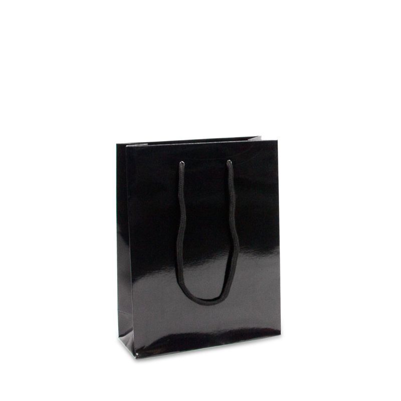 Glossy Carrier Bags 20+8x26cm Black