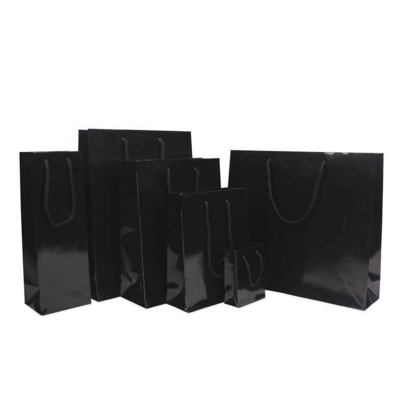Shopper di carta di lusso Lucide 10+4,5x13 cm Nero (250 pz) [FP-DPK030]
