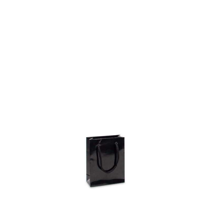 Shopper di carta di lusso Lucide 10+4,5x13 cm Nero (250 pz) [FP-DPK030]