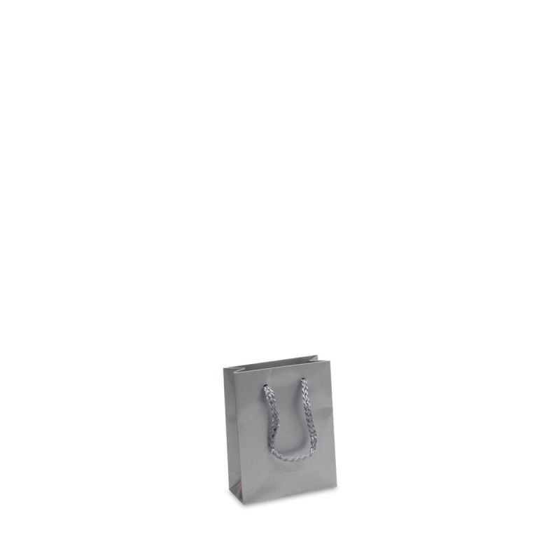 Shopper di carta di lusso Lucide 10+4,5x13 cm Argento (250 pz) [FP-DPK031]