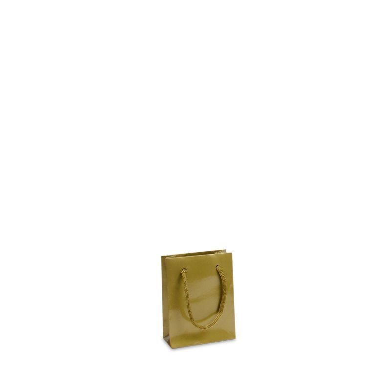 Shopper di carta di lusso Lucide 10+4,5x13 cm Oro (250 pz) [FP-DPK032]