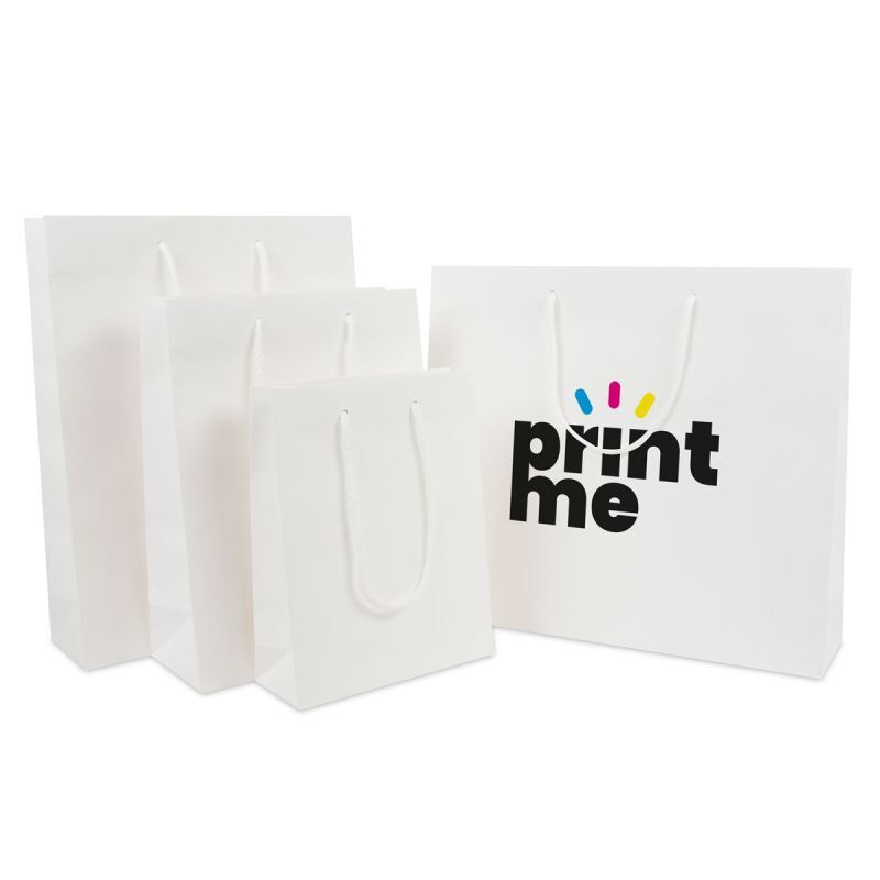 Shopper di carta di lusso 20+8x26 cm Bianco (100 pz) [FP-DPK108]