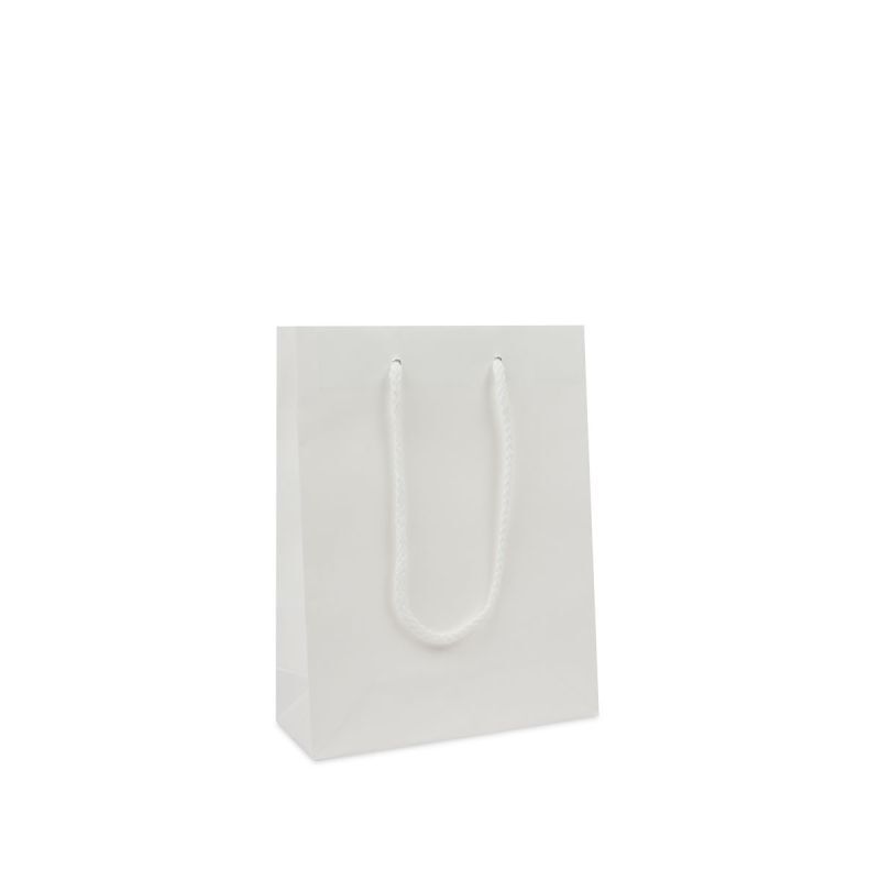 Shopper di carta di lusso 20+8x26 cm Bianco (100 pz) [FP-DPK108]