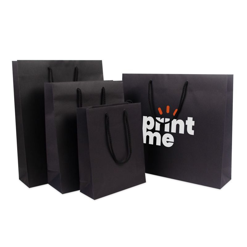 Shopper di carta di lusso 20+8x26 cm Nero (100 pz) [FP-DPK112]