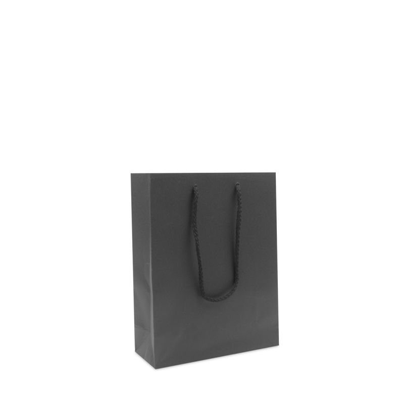 Shopper di carta di lusso 20+8x26 cm Nero (100 pz) [FP-DPK112]