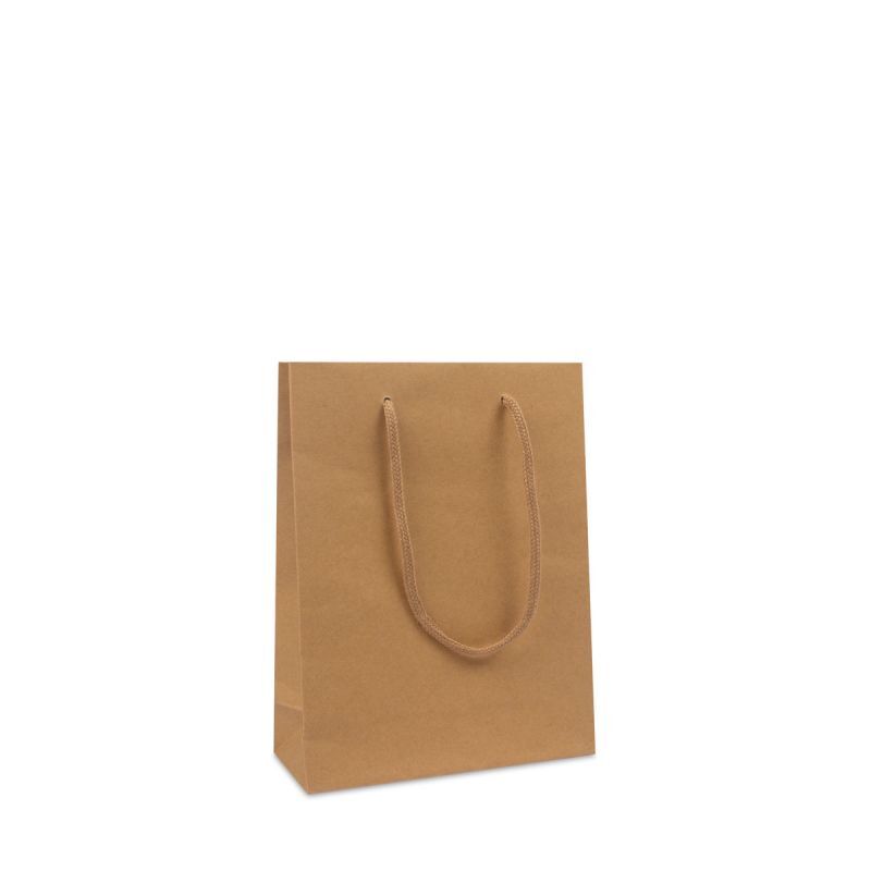 Shopper di carta di lusso 20+8x26 cm Marrone (100 pz) [FP-DPK116]