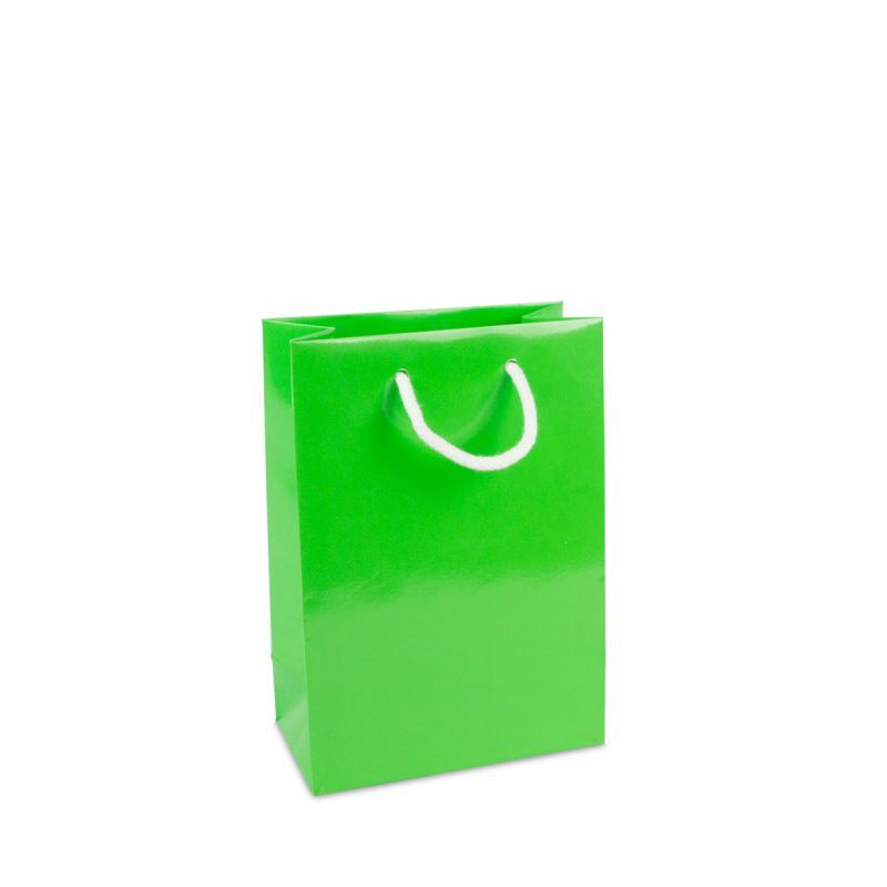 Shopper di carta di lusso Lucide 19+10x27 cm Verde (100 pz) [FP-DPK131]