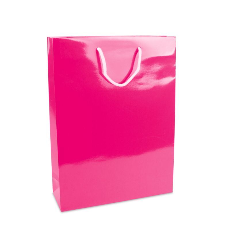 Shopper di carta di lusso Lucide 30+10x40 cm Rosa (100 pz) [FP-DPK134]