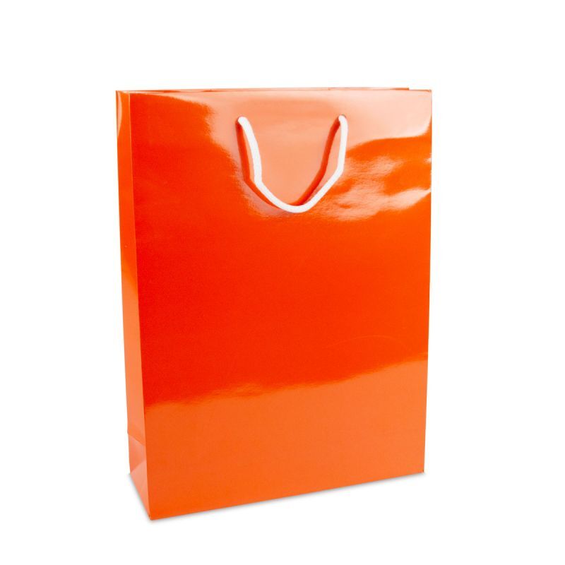 Shopper di carta di lusso Lucide 30+10x40 cm Arancione (100 pz) [FP-DPK137]