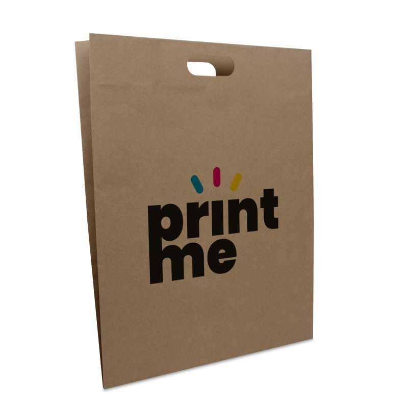 Shopper di carta economiche con manici fustellati 40x50+2x5 cm Marrone (100 pz) [FP-DPK141]