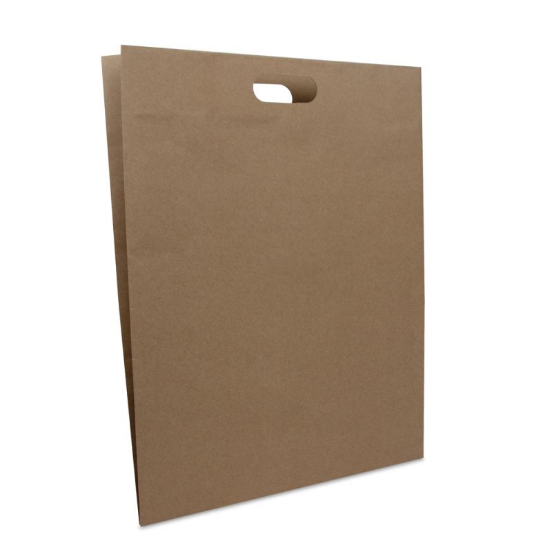 Shopper di carta economiche con manici fustellati 40x50+2x5 cm Marrone (100 pz) [FP-DPK141]