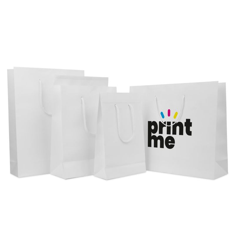 Shopper di carta di lusso con patta 20+8x32 cm Bianco (100 pz) [FP-DPK144]