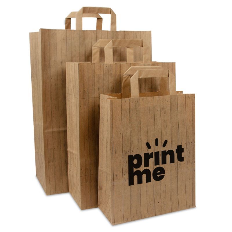 Borse Kraft FSC® - Effetto legno 22+10x28 cm Marrone (250 pz) [FP-DPL046]