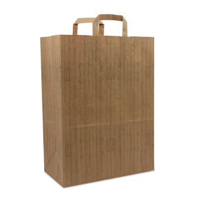 Borse Kraft FSC® - Effetto legno 32+17x44 cm Marrone (250 pz) [FP-DPL048]