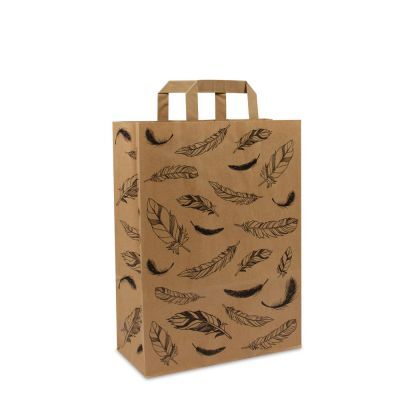Borse Kraft FSC® - Piume 26+12x35 cm Marrone (250 pz) [FP-DPL051]