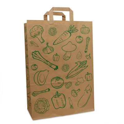 Borse Kraft FSC® - Verdure 32+16x45 cm Marrone (250 pz) [FP-DPL056]