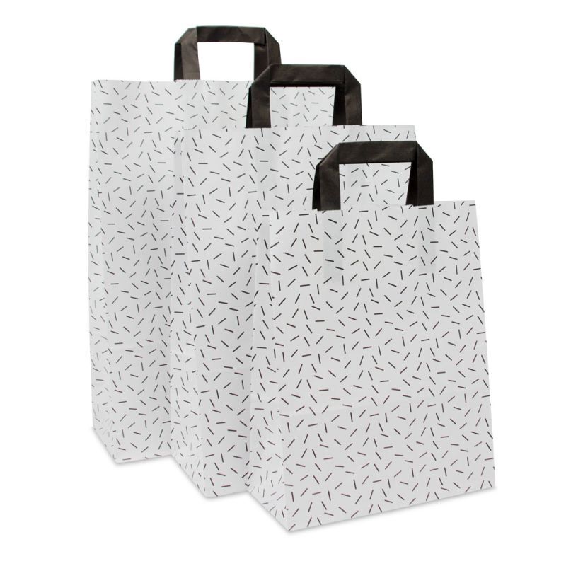 Borse Kraft - Cospargere 22+10x28 cm Bianco (250 pz) [FP-DPL072]