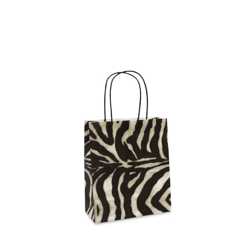 Shopper di carta intrecciate 22+10x26 cm Zebra (200 pz) [FP-DPT025]