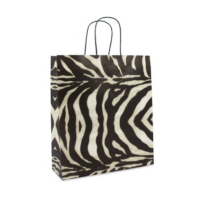 Shopper di carta intrecciate 36+12x41 cm Zebra (150 pz) [FP-DPT029]