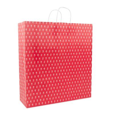 Shopper di carta intrecciate Fiori 45+15x49 cm Rosso (150 pz) [FP-DPT085]