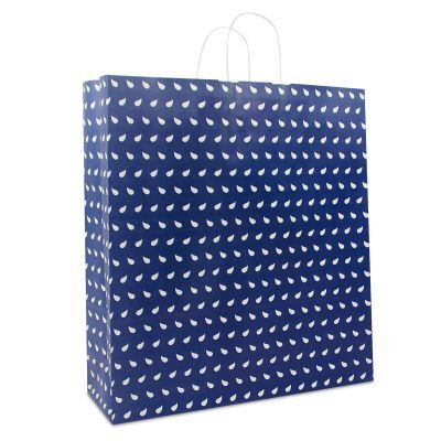 Shopper di carta intrecciate Onda 45+15x49 cm Blu scuro (150 pz) [FP-DPT088]