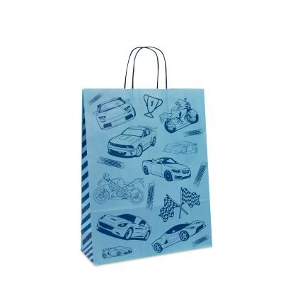 Shopper di carta intrecciate Gara 32+12x41 cm Blu (250 pz) [FP-DPT093]