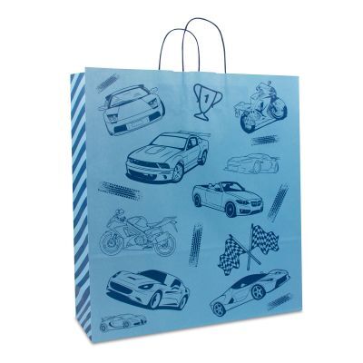 Shopper di carta intrecciate Gara 45+15x49 cm Blu (150 pz) [FP-DPT094]