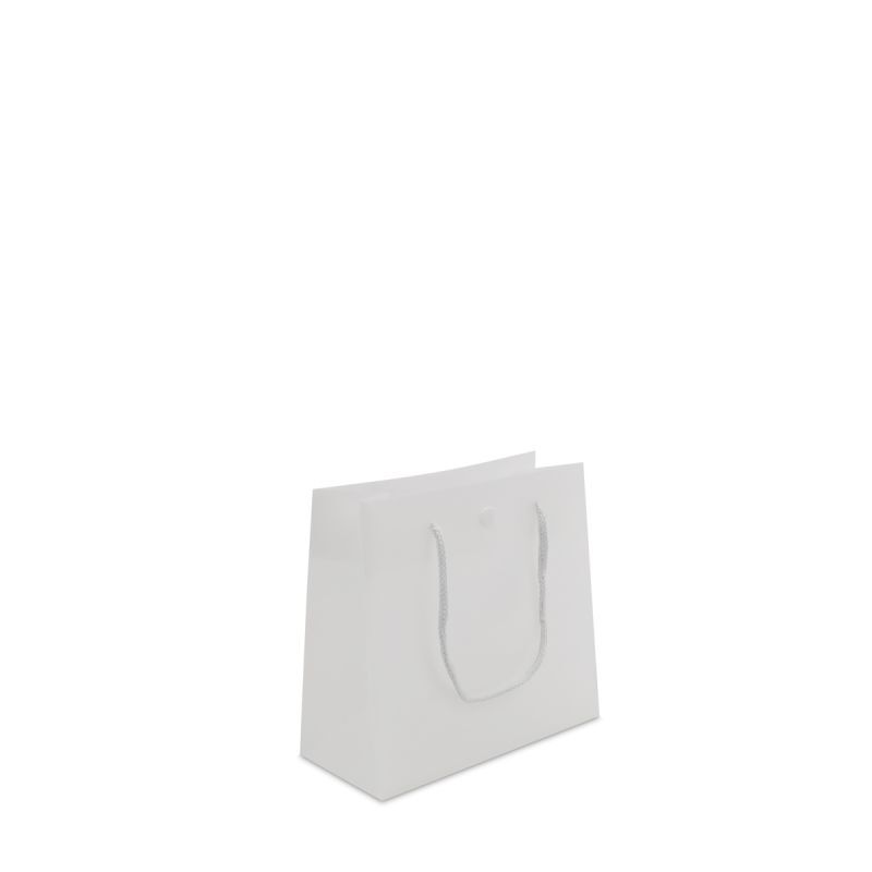 Buste shopper in plastica di lusso con bottone a pressione 16+8x16 cm Semitrasparente (250 pz) [FP-DQC002]