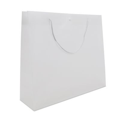 Buste shopper in plastica di lusso con bottone a pressione 41+12x36 cm Semitrasparente (100 pz) [FP-DQC011]