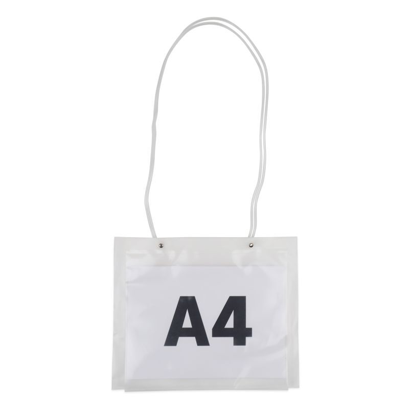 Borsa a tracolla di lusso in plastica con tasca trasparente per documenti A4 35x28 cm Semitrasparente (100 pz) [FP-DQC022]