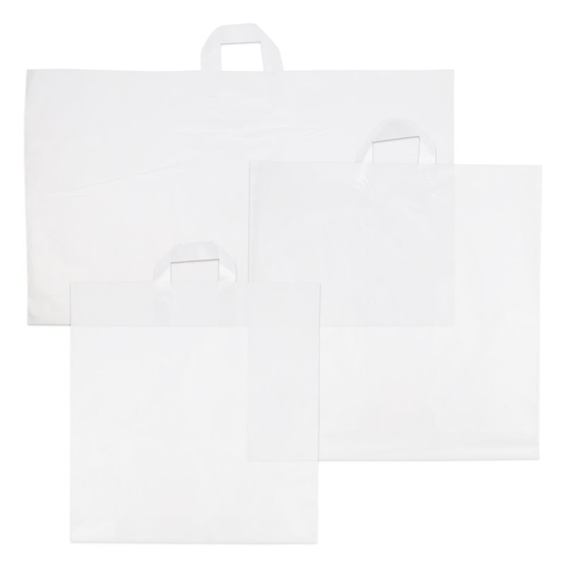 Borse della spesa in plastica - Semitrasparenti 75x45+2x5 cm Semitrasparente (250 pz) [FP-DQL012]
