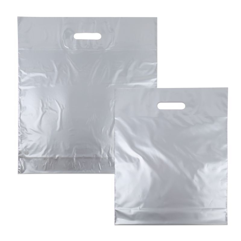 Borse di plastica economiche 35x44+2x4 cm Argento (500 pz) [FP-DQU012]