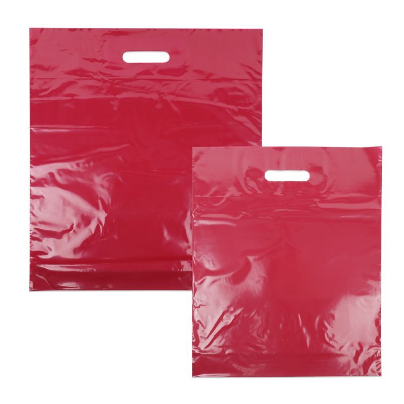 Borse di plastica economiche 35x44+2x4 cm Rosso bordeaux (500 pz) [FP-DQU014]