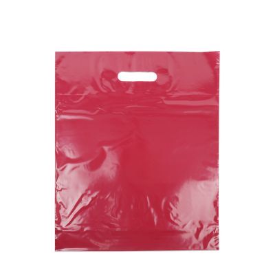 Borse di plastica economiche 35x44+2x4 cm Rosso bordeaux (500 pz) [FP-DQU014]