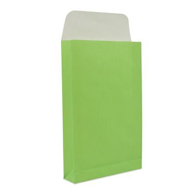 Paper gift bags with a flap closure 12+3x19cm Green