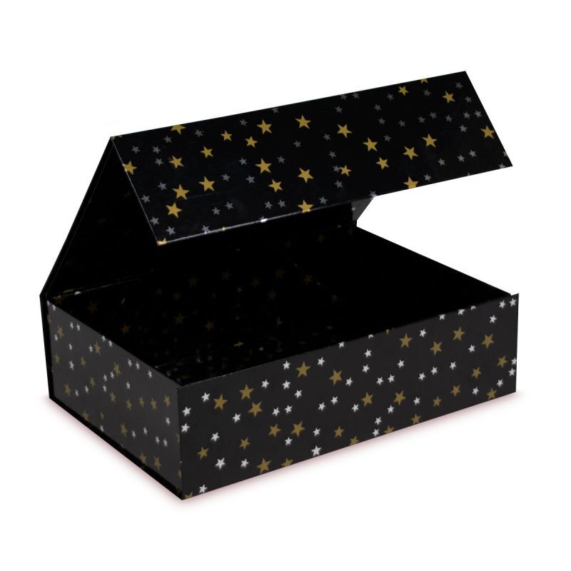 Scatole magnetiche natalizie - Stelle 35x25x10 cm Nero (25 pz) [FP-KDS002]