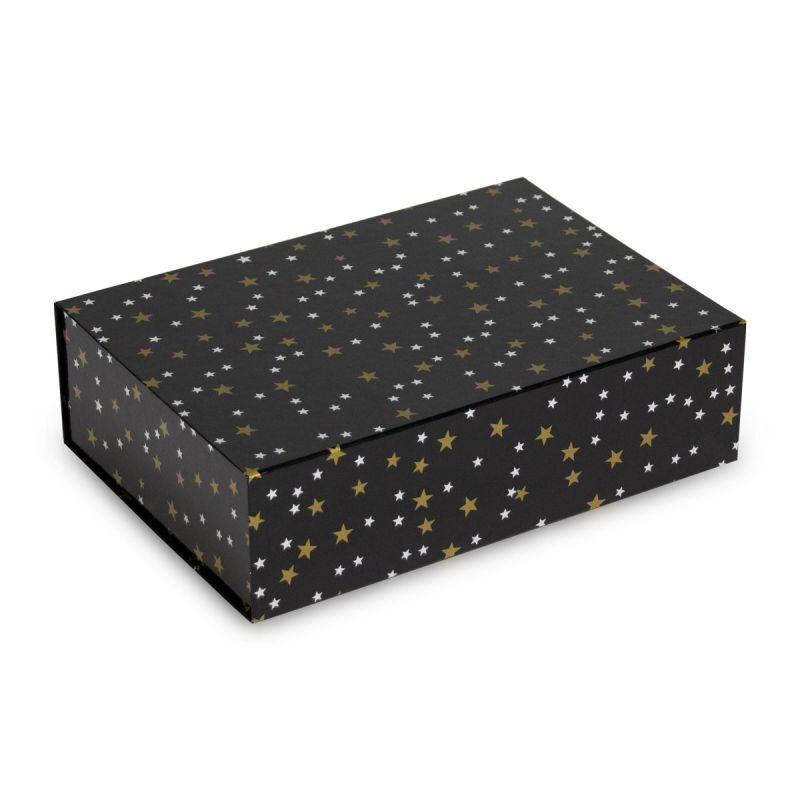 Scatole magnetiche natalizie - Stelle 35x25x10 cm Nero (25 pz) [FP-KDS002]