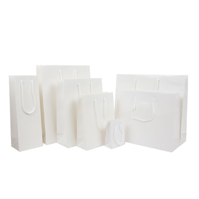 Shopper di carta di lusso Lucide 40+10x35 cm Bianco (100 pz) [FP-DPK019]