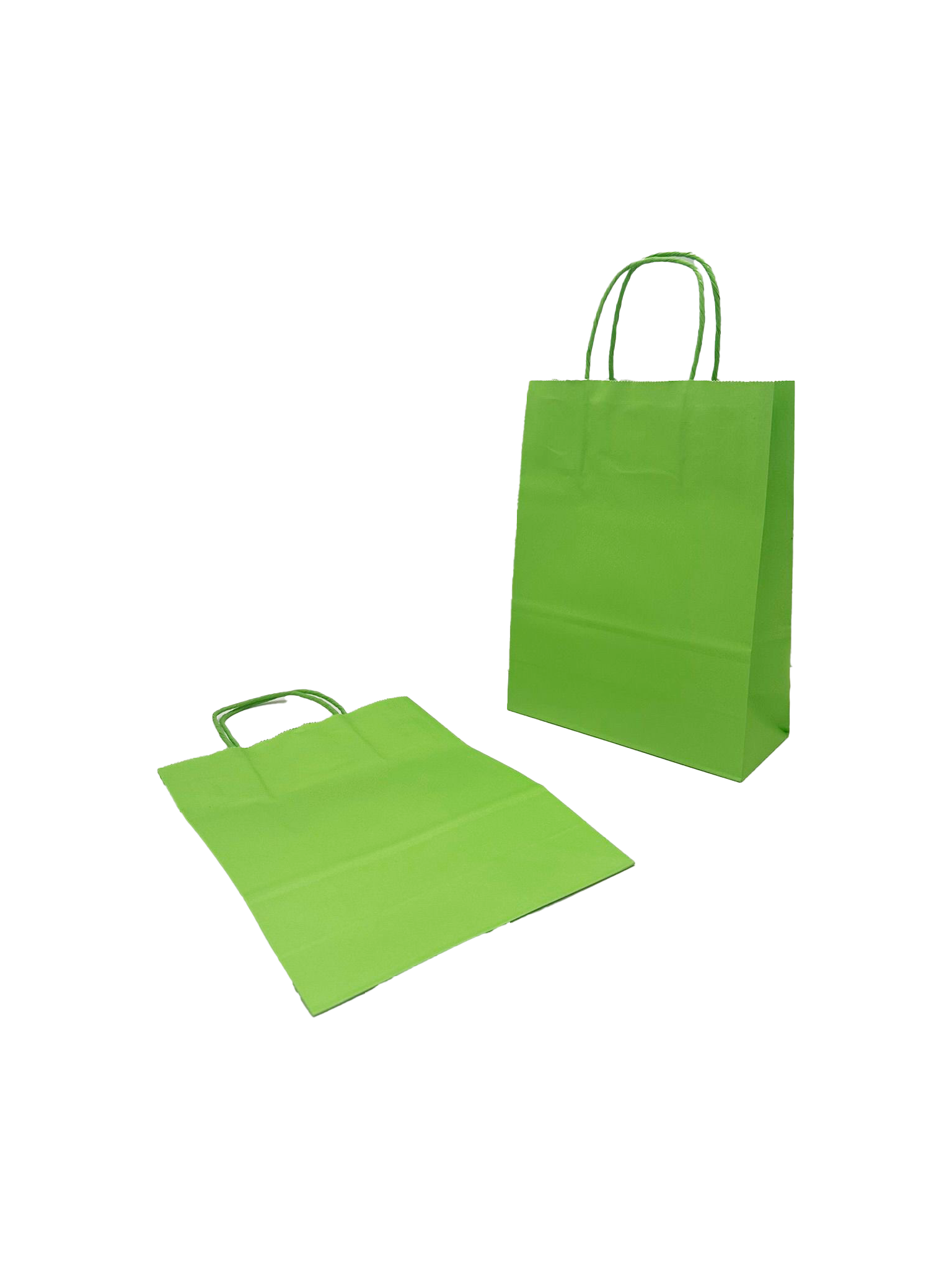 Shopper di carta colore verde 18+8x22cm Kraft 90 grammi (50 pezzi) [PAM1822GR]