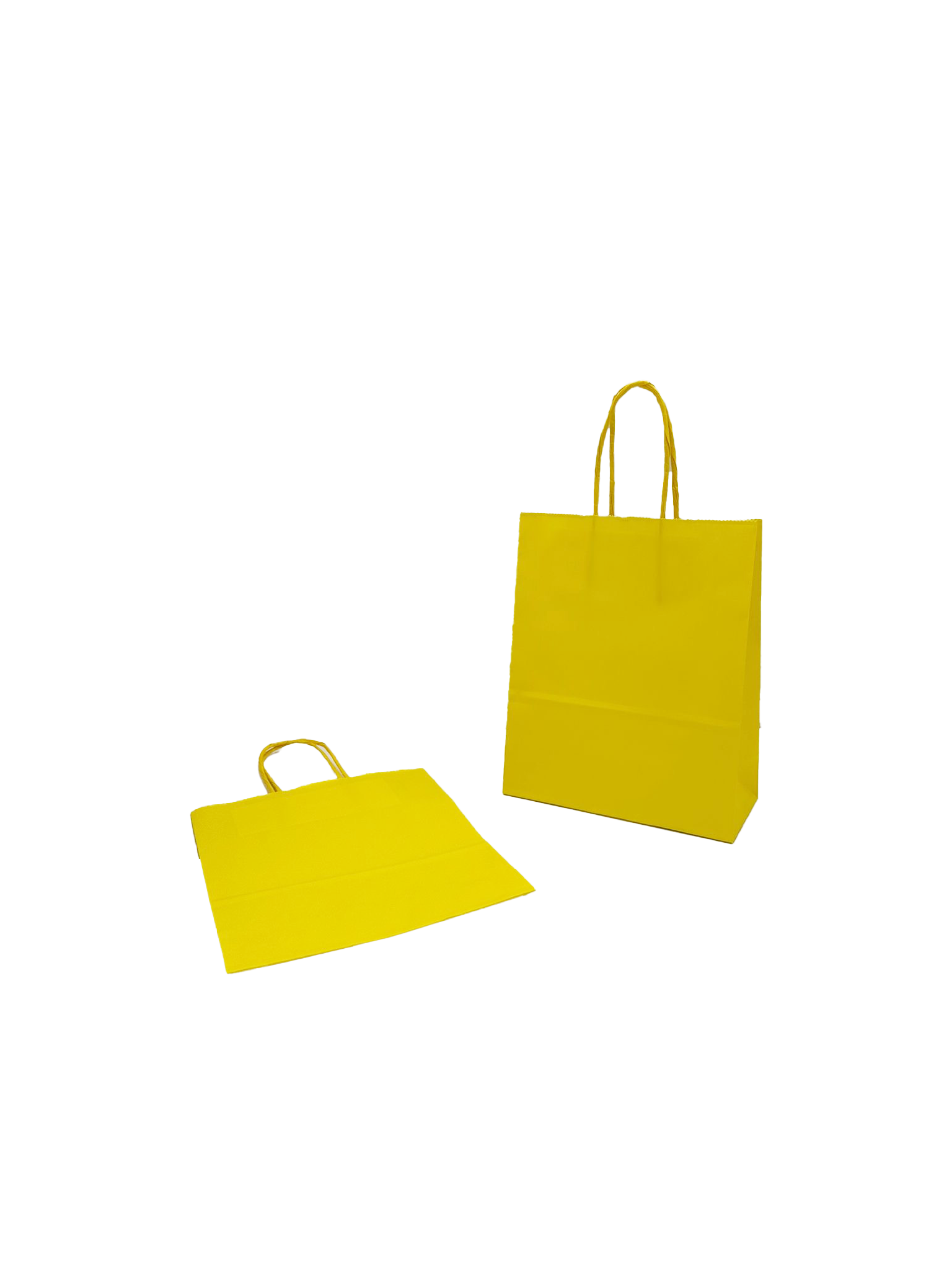 Shopper di carta color giallo 18+8x22cm Kraft 90 grammi (50 pezzi) [PAM1822Y]